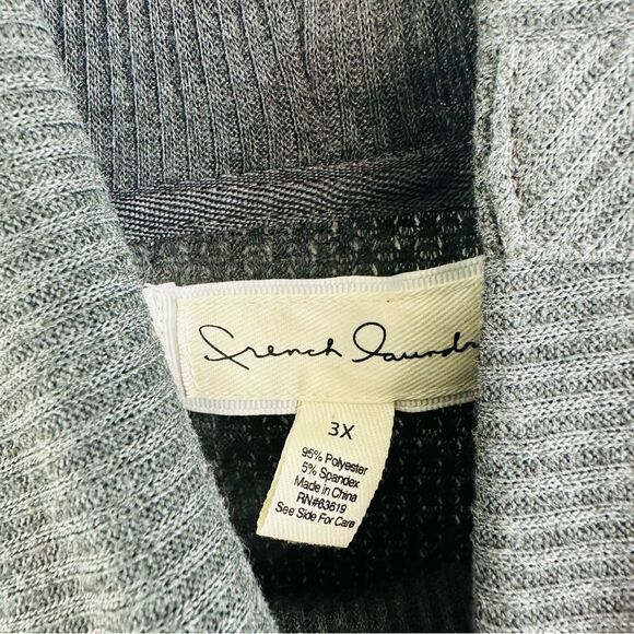 French Laundry Gray Thermal Long Sleeve Cowl Neck Size 3X NWT - Picture 3 of 4
